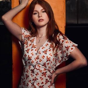 Mia thigh orange floral dress